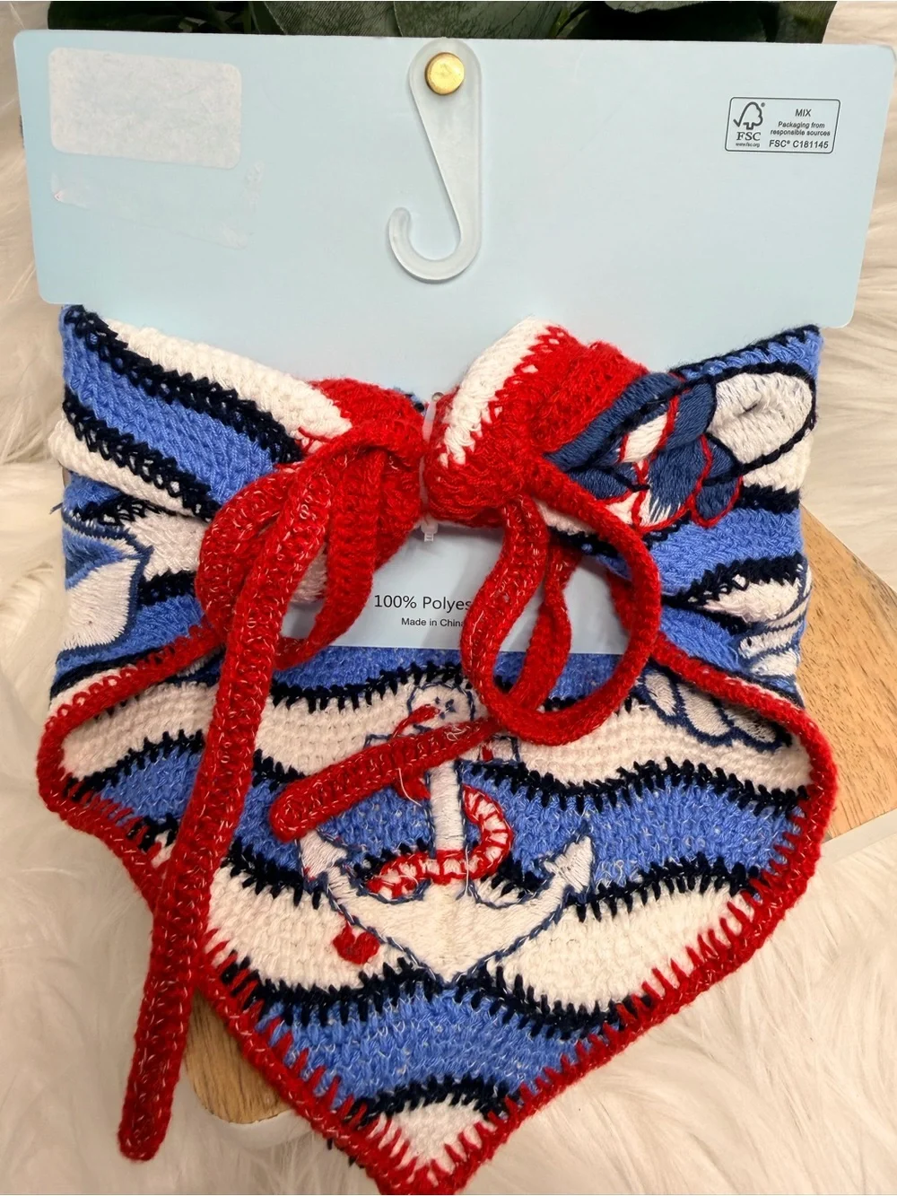 piper•k Blue Nautical Knit Hair Scarf